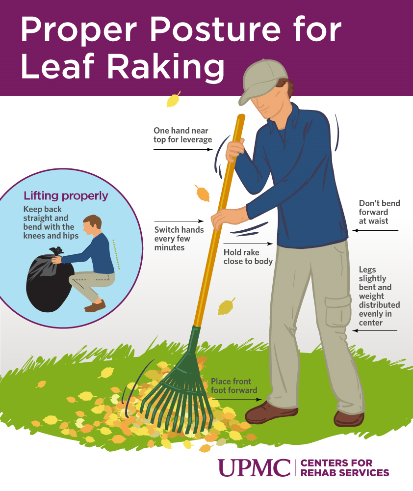 Avoid back pain during leaf raking with these tips