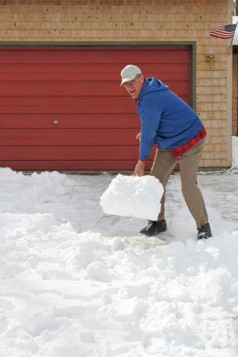 Don't overexert yourself while shoveling