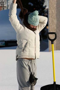 Stretch before shoveling snow