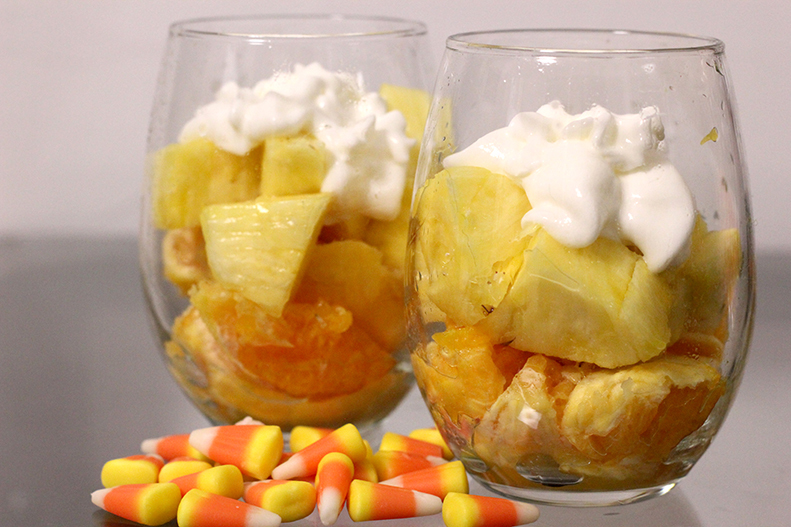Healthy Halloween Treats - Candy Corn Fruit Cup